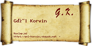 Gál Korvin névjegykártya