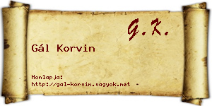 Gál Korvin névjegykártya